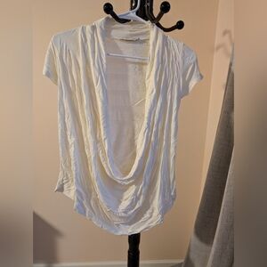 Off white open front tee